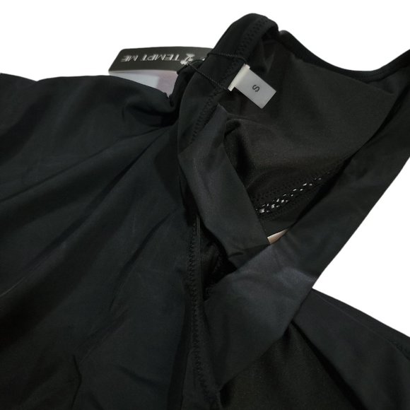 Tempt Me Women One Piece Black Swimsuit Plunge V Neck (Size US S) - Picture 7 of 8